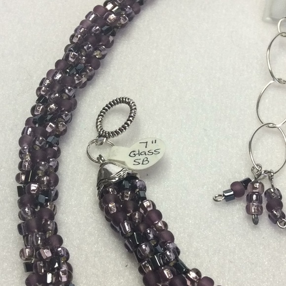 FINAL SALE PRICE Dusty Rose & Purple OOAK Designer Jewelry Set - Picture 5 of 6